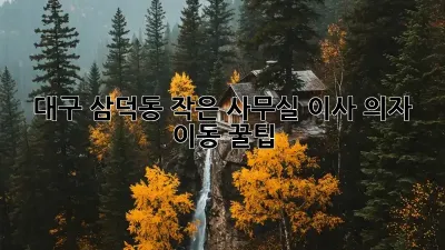 대구 삼덕동 작은 사무실 이사? 의자 이동 꿀팁!